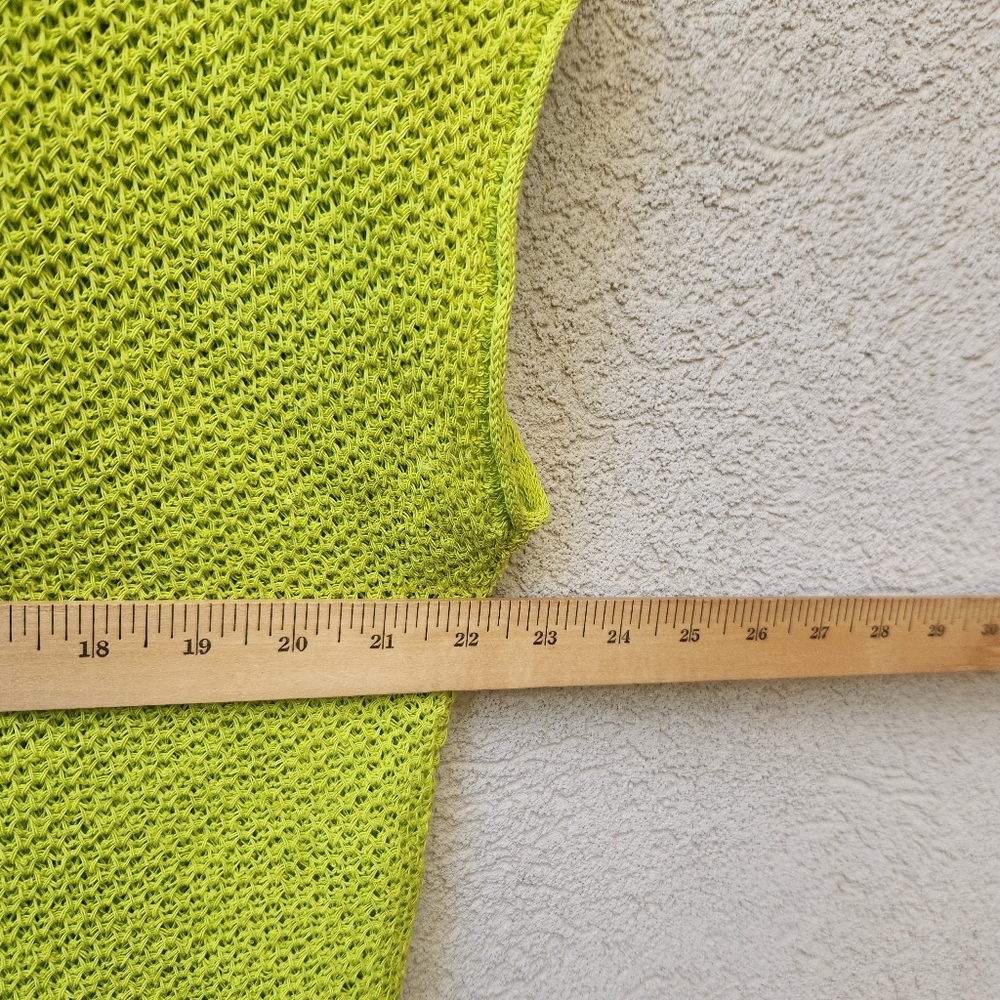 COLDWATER CREEK Women's Sweater Vest Size 2X Green Linen Chunky Knit - Picture 9 of 10